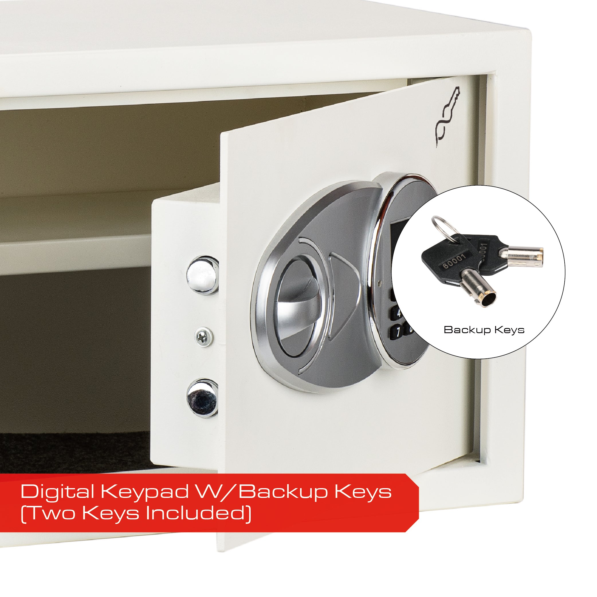 Key graphic 0.5 CF Hotel & Office Safe - White