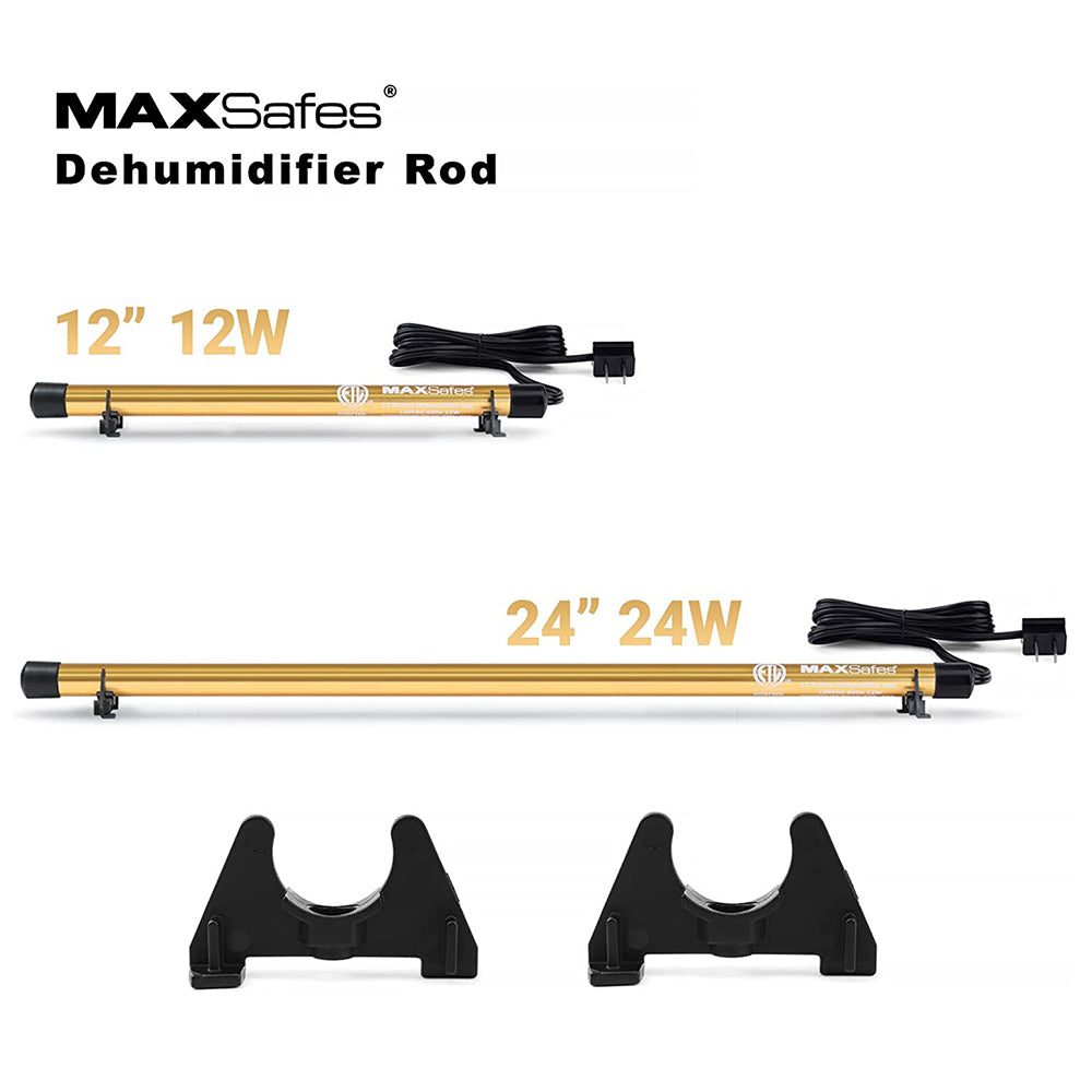MAXSafes GoldenRod Gun Safe Dehumidifier Rod High Power - Much warmer (up to 150°F) to better Protect Your Valuables from Moisture and Corrosion, ETL Approved, 12in