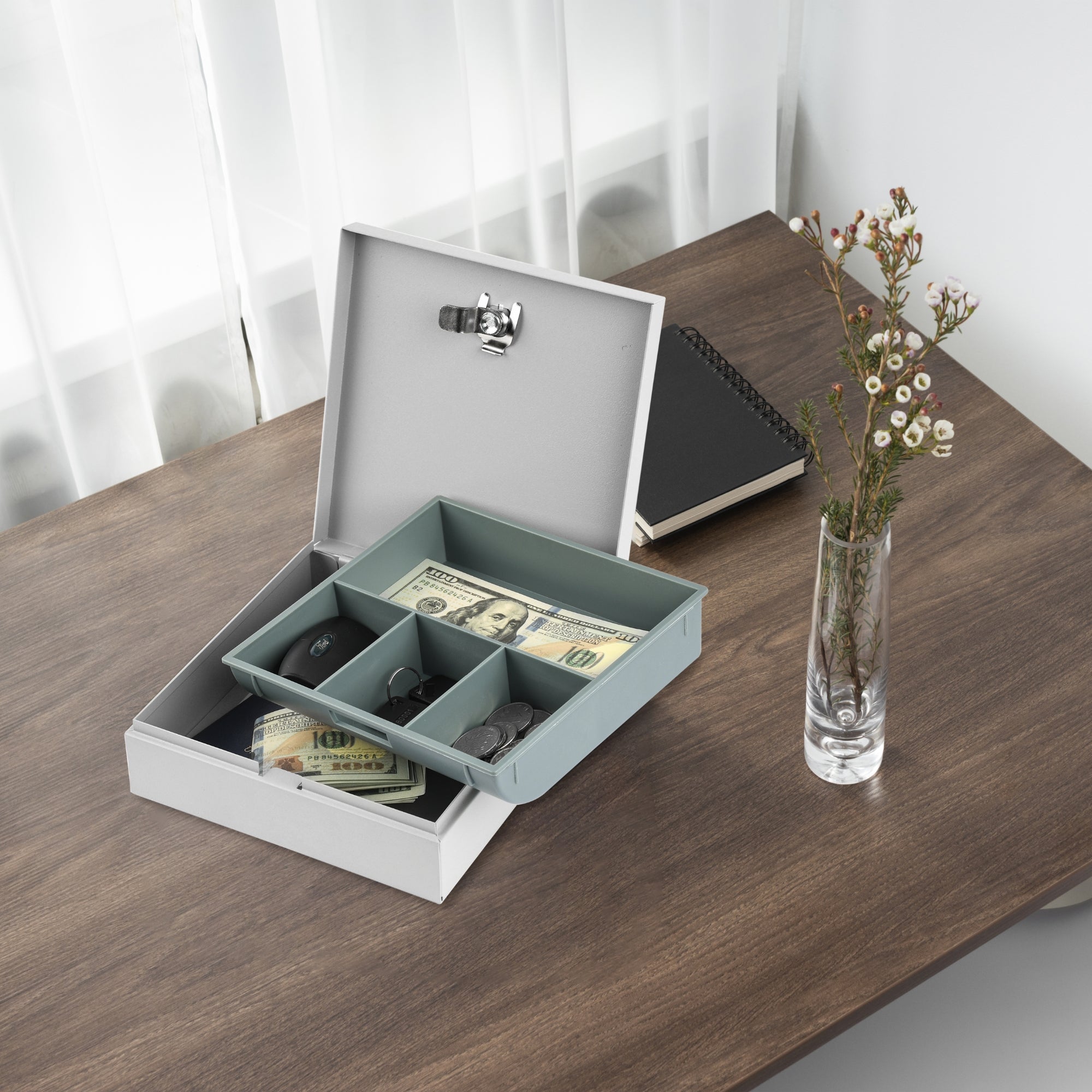 MAXSafes 0.04 CF CASH BOX In White