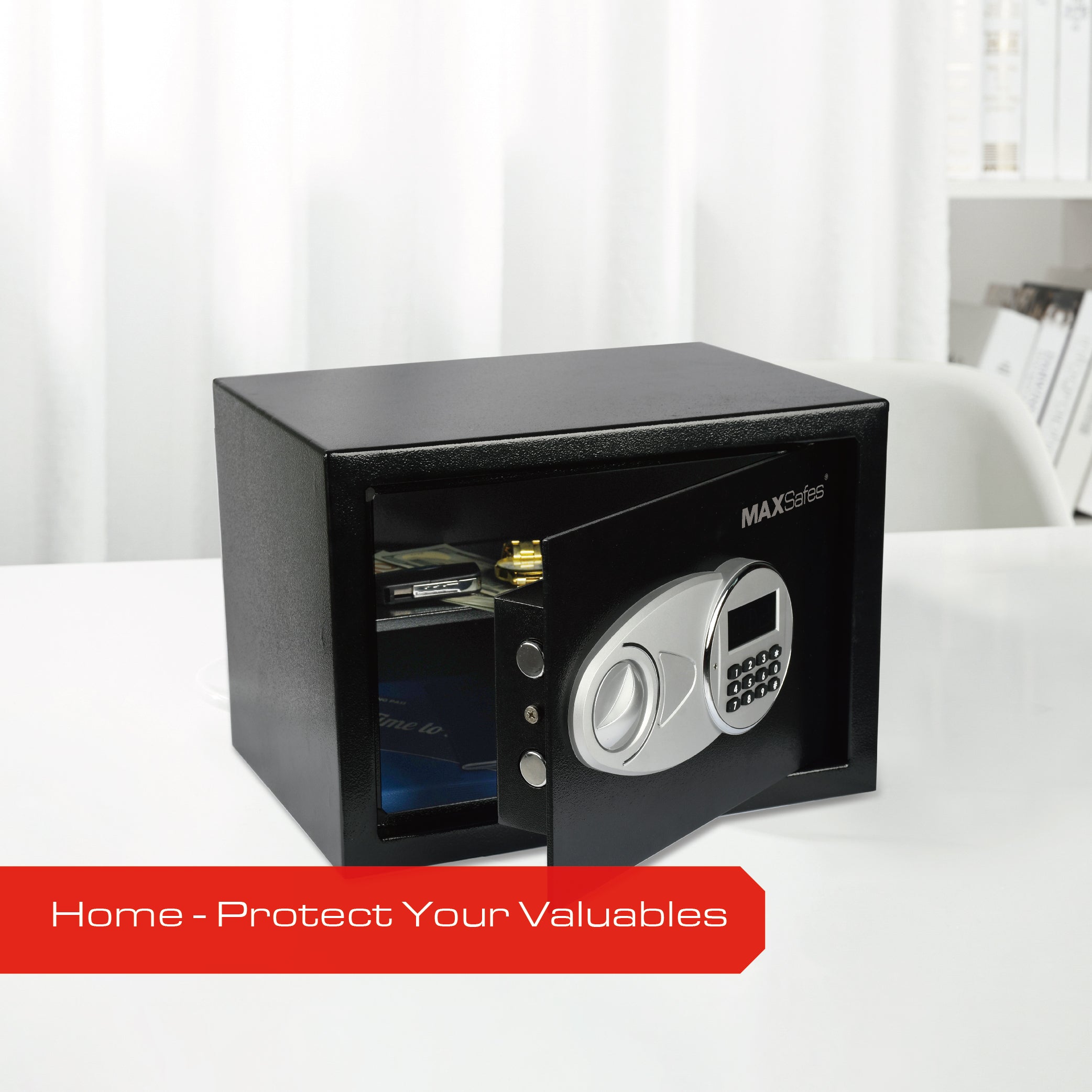 MAXSafes® 0.5 CF Hotel & Office Safe - Black