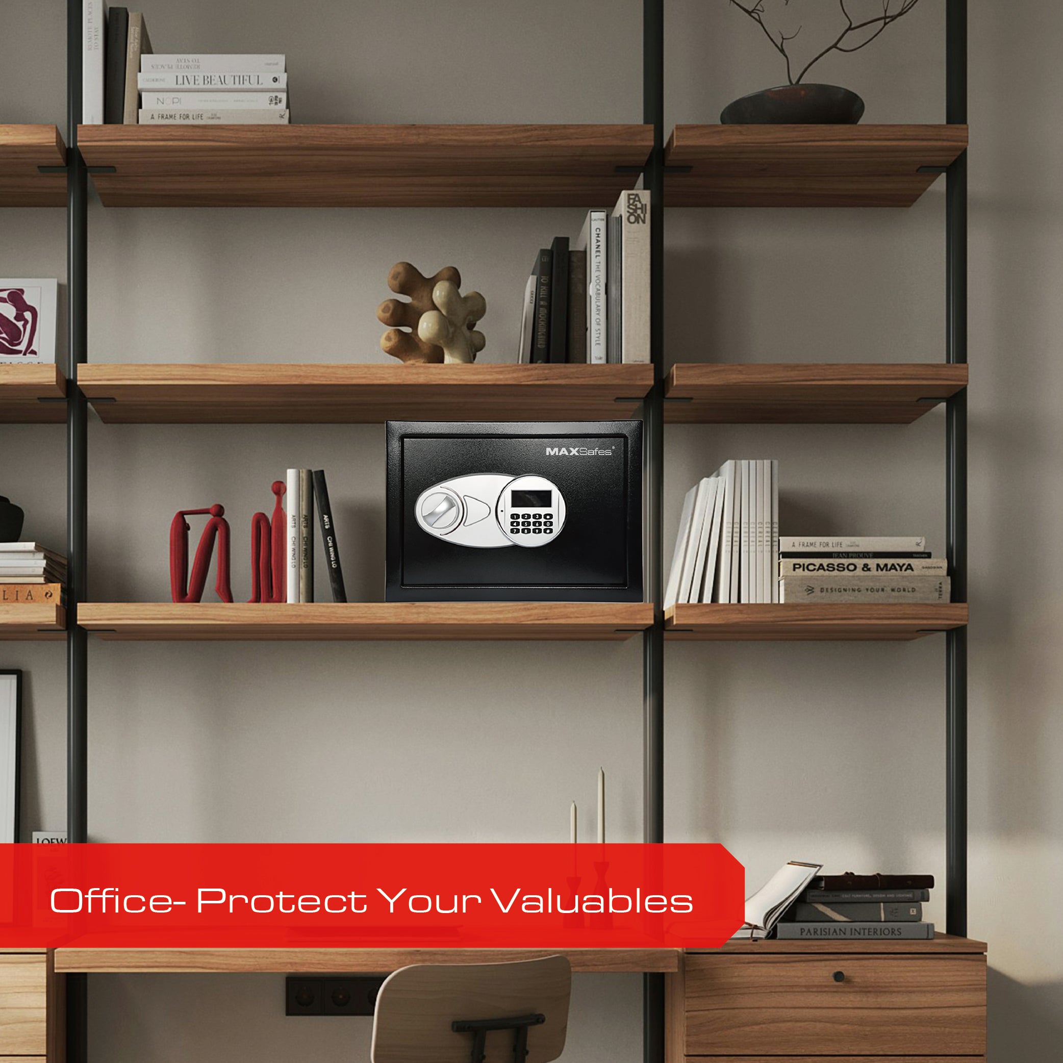 MAXSafes® 0.5 CF Hotel & Office Safe - Black