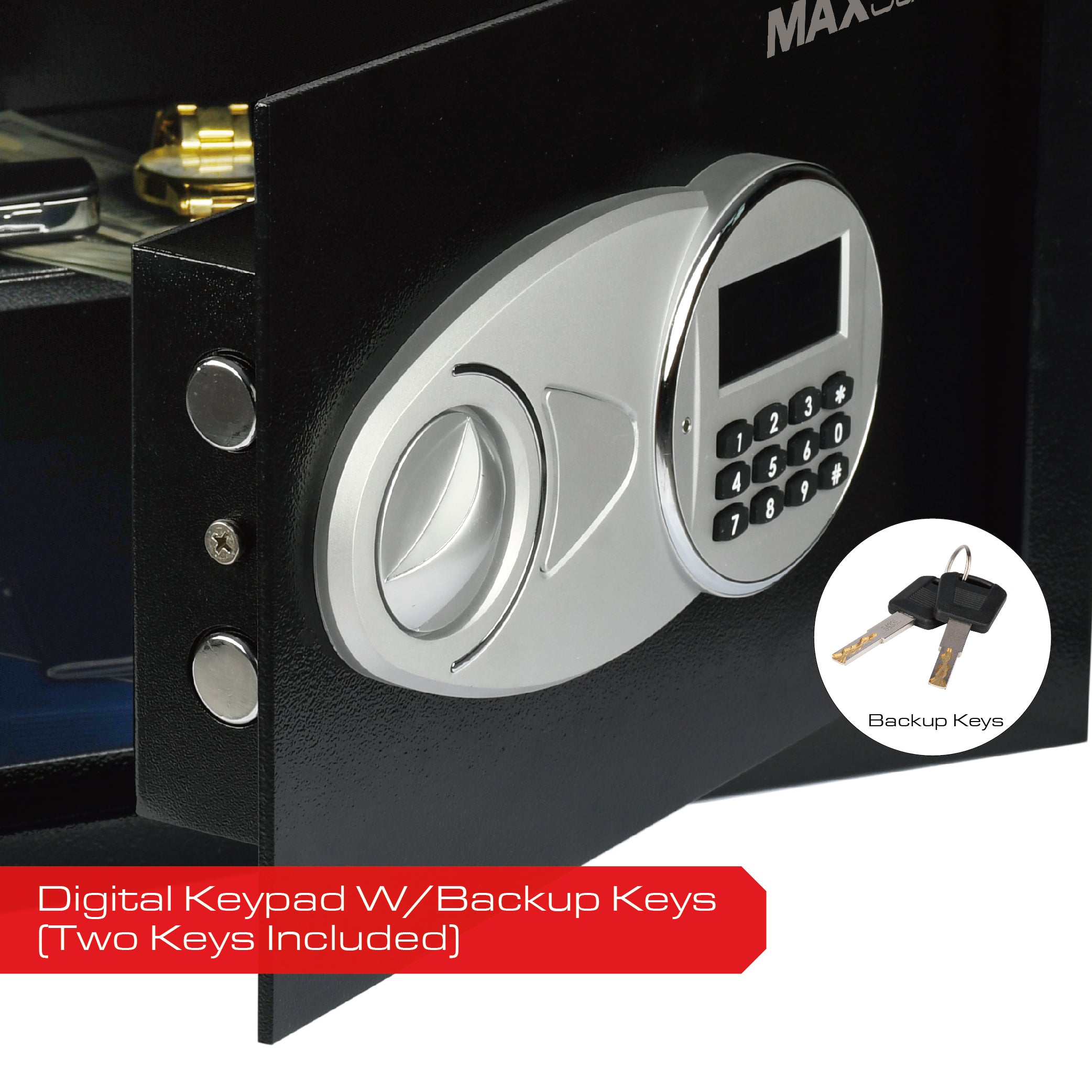 MAXSafes® 0.5 CF Hotel & Office Safe - Black