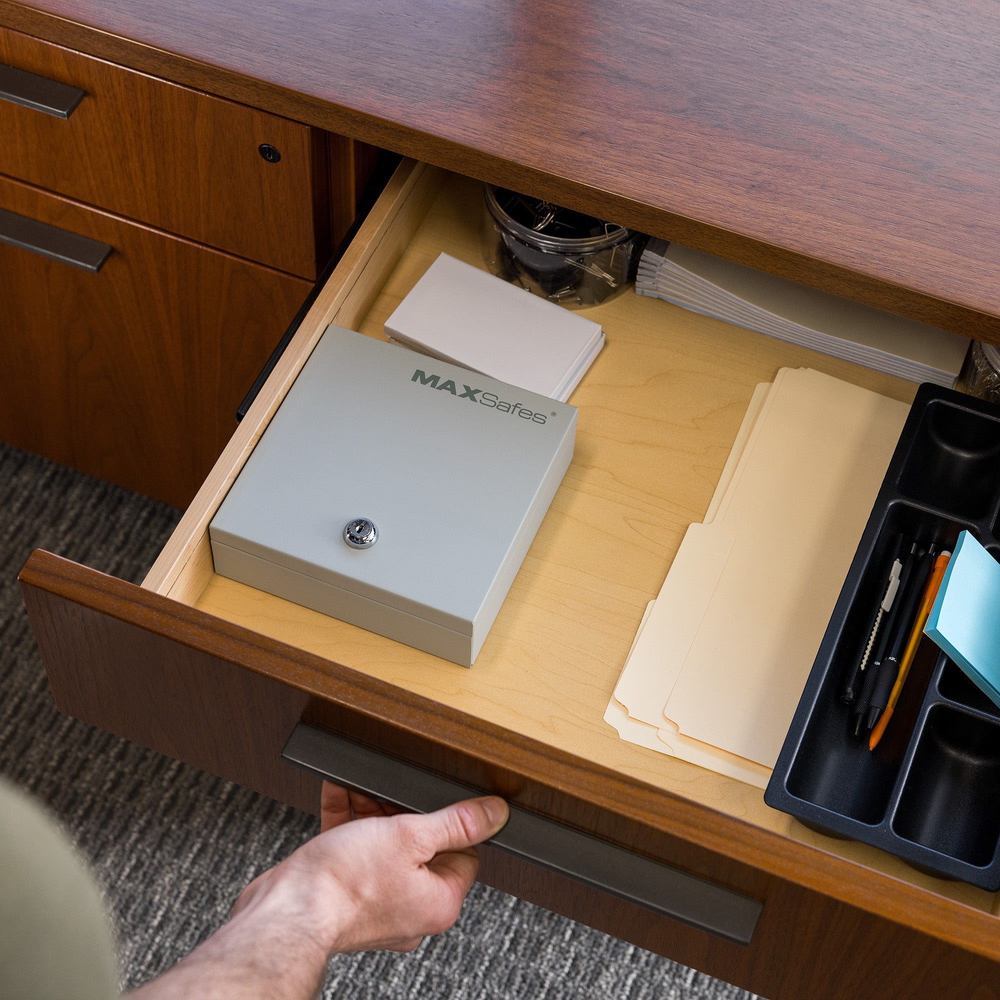 MAXSafes® 0.04 CF Cash Box-White