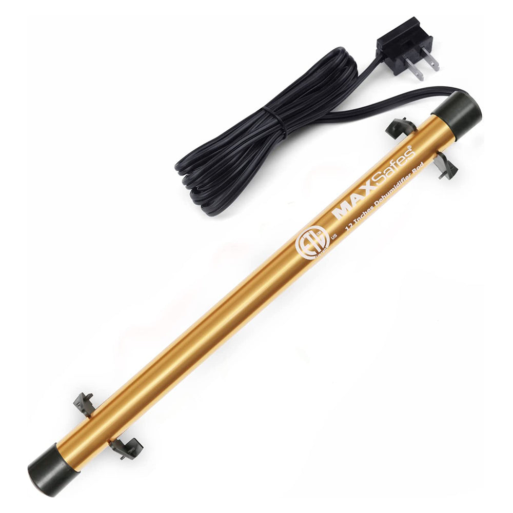 MAXSafes GoldenRod Gun Safe Dehumidifier Rod High Power - Much warmer (up to 150°F) to better Protect Your Valuables from Moisture and Corrosion, ETL Approved, 12in