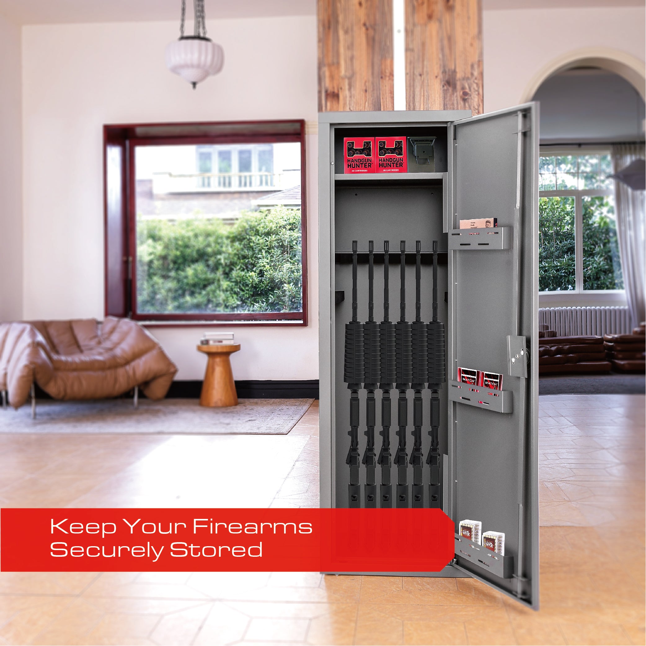 MAXSafes® Keyed 18 Gun KD Cabinet