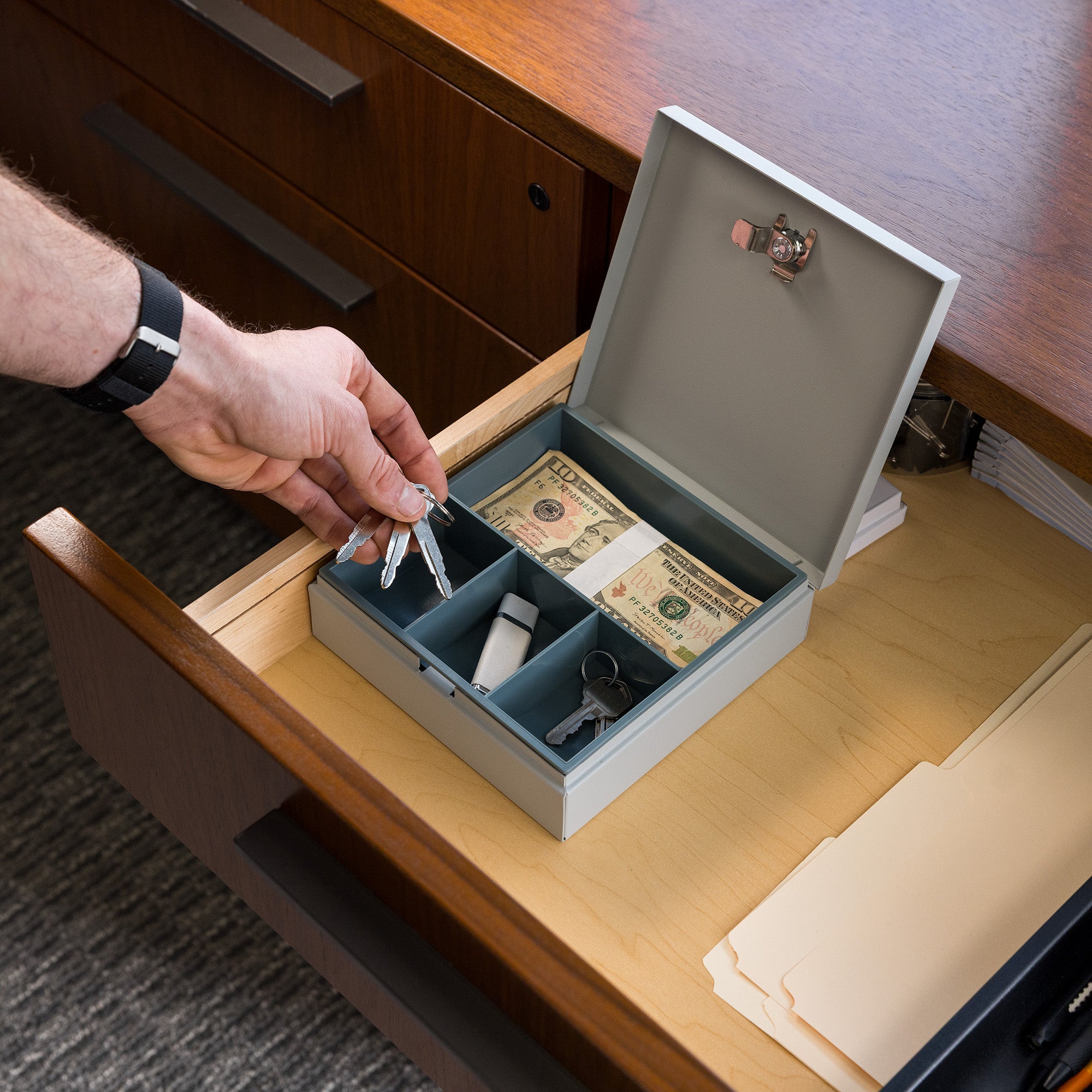 MAXSafes® 0.04 CF Cash Box-White