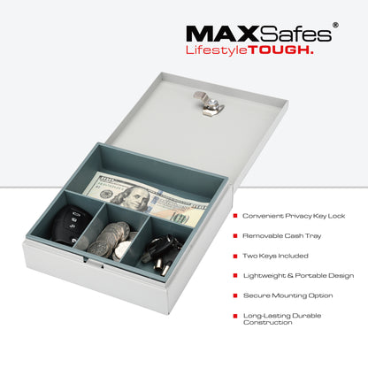 MAXSafes® 0.04 CF Cash Box-White