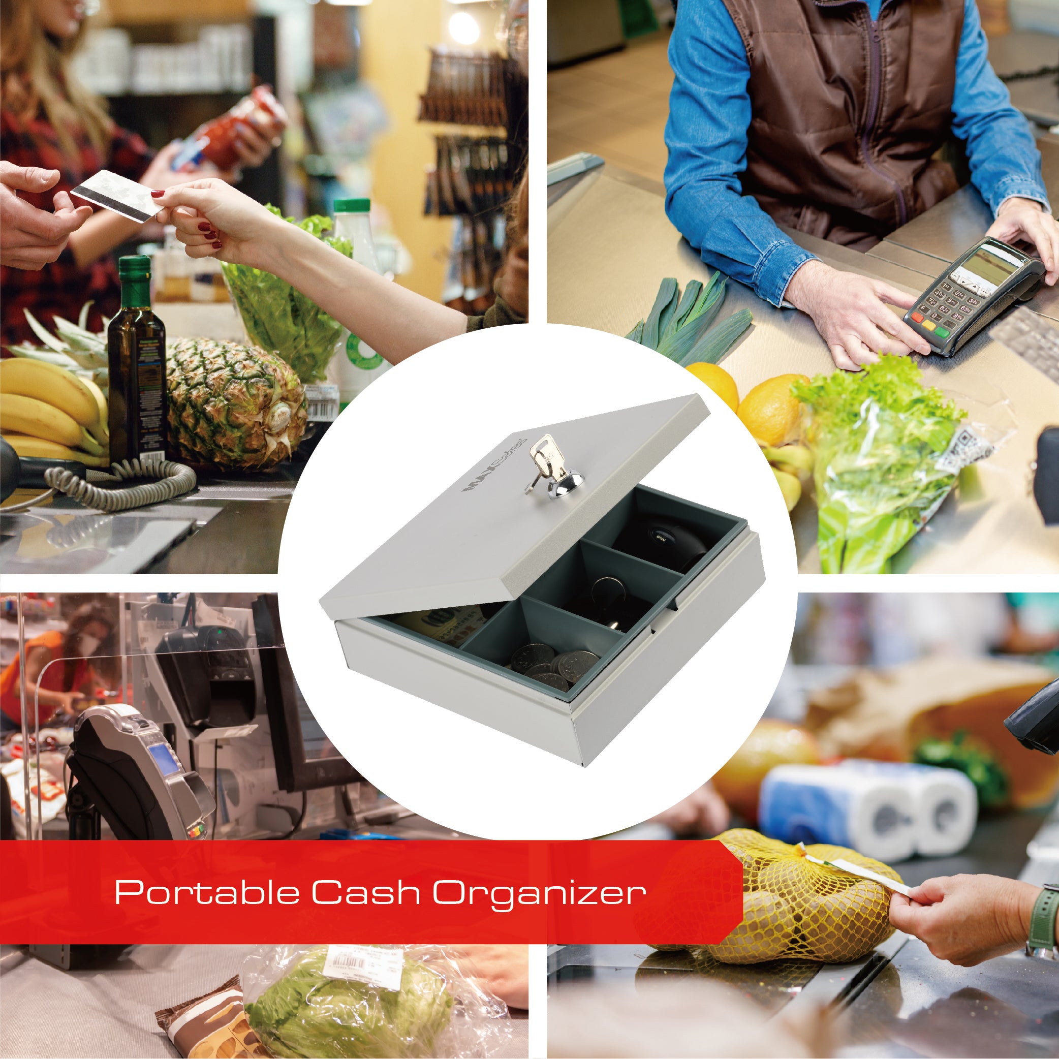 MAXSafes® 0.04 CF Cash Box-White